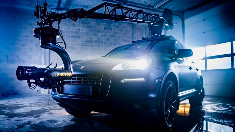 shotover G1 tête gyro stabilisée stabilized head voiture travelling car russian arm hippodrome tempete dyna-grip 2