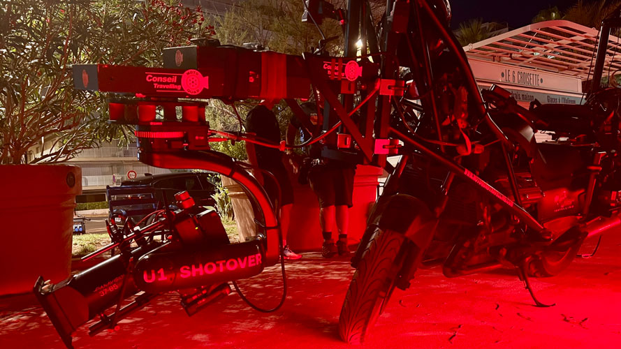 moto travelling shotover G1 tete gyrostabilisée gyrostabilized head sony venice dyna-grip